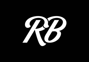 R B, RB İlk Harf Logo tasarım vektör şablonu, Şirket İş Kimliği Grafik Alfabesi Sembolü