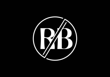 R B, RB İlk Harf Logo tasarım vektör şablonu, Şirket İş Kimliği Grafik Alfabesi Sembolü