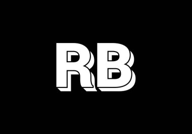 R B, RB İlk Harf Logo tasarım vektör şablonu, Şirket İş Kimliği Grafik Alfabesi Sembolü