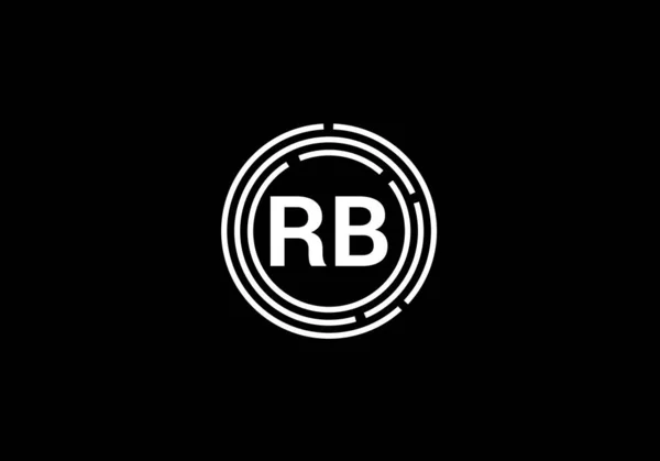 Rbイニシャルレターロゴデザインベクトルテンプレート 企業アイデンティティのためのグラフィックアルファベットシンボル — ストックベクタ