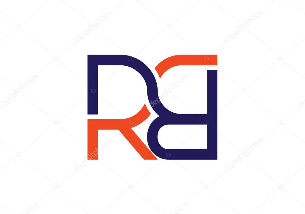 R B, RB Plantilla vectorial de diseño de logotipo de letra inicial ...