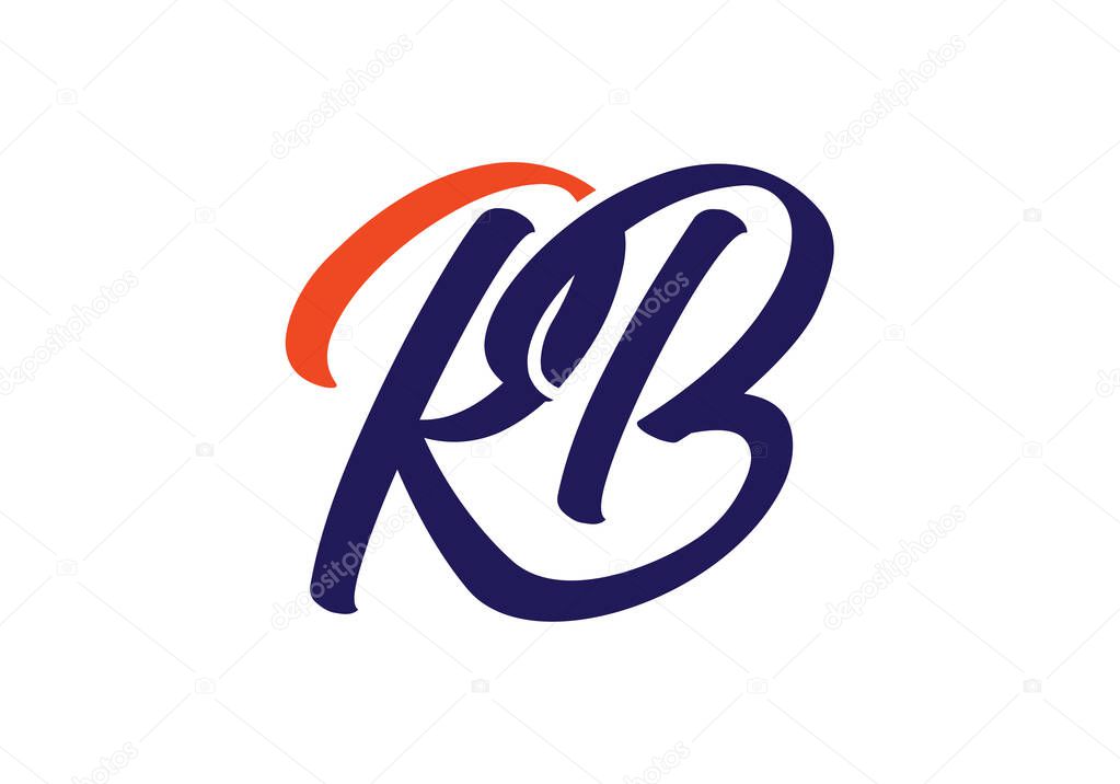 R B, RB Plantilla vectorial de diseño de logotipo de letra inicial ...