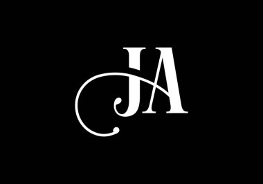 J A, JA İlk Harf Logo tasarım vektör şablonu, Şirket İş Kimliği Grafik Alfabesi Sembolü
