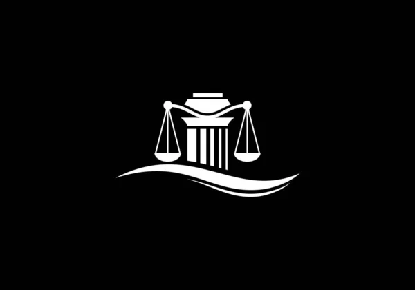 Hukuk sütunu logosu tasarımı, Hukuk Bürosu Vektör Logosu Şablonu