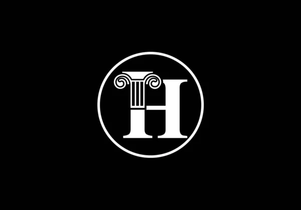 頭文字と法律の柱のロゴデザイン 列のロゴベクトルテンプレート — ストックベクタ
