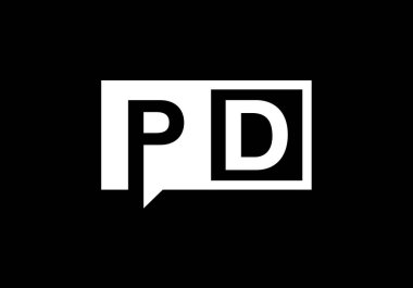 PD, PD İlk Harf Logosu tasarım vektör şablonu, Şirket İş Kimliği Grafik Alfabesi Sembolü