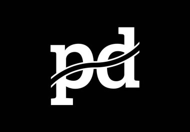 PD, PD İlk Harf Logosu tasarım vektör şablonu, Şirket İş Kimliği Grafik Alfabesi Sembolü