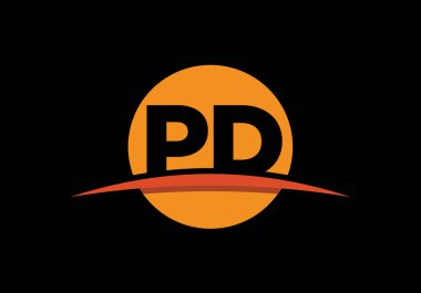 PD, PD İlk Harf Logosu tasarım vektör şablonu, Şirket İş Kimliği Grafik Alfabesi Sembolü