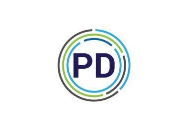 PD, PD İlk Harf Logosu tasarım vektör şablonu, Şirket İş Kimliği Grafik Alfabesi Sembolü