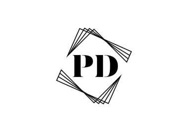 PD, PD İlk Harf Logosu tasarım vektör şablonu, Şirket İş Kimliği Grafik Alfabesi Sembolü