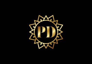 PD, PD İlk Harf Logosu tasarım vektör şablonu, Şirket İş Kimliği Grafik Alfabesi Sembolü