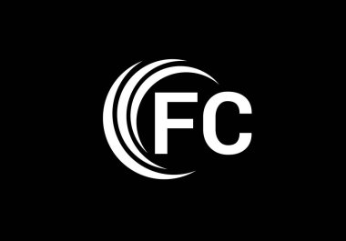 F C. FC İlk Harf Logo tasarım vektör şablonu, Şirket İş Kimliği için Grafik Alfabe Sembolü
