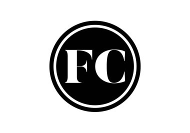 F C. FC İlk Harf Logo tasarım vektör şablonu, Şirket İş Kimliği için Grafik Alfabe Sembolü