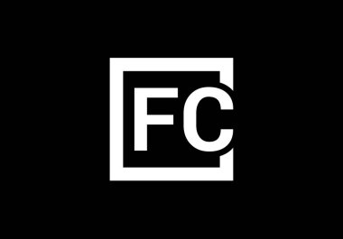 F C. FC İlk Harf Logo tasarım vektör şablonu, Şirket İş Kimliği için Grafik Alfabe Sembolü
