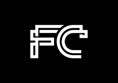 F C. FC İlk Harf Logo tasarım vektör şablonu, Şirket İş Kimliği için Grafik Alfabe Sembolü