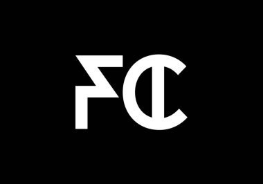 F C. FC İlk Harf Logo tasarım vektör şablonu, Şirket İş Kimliği için Grafik Alfabe Sembolü