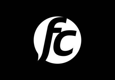 F C. FC İlk Harf Logo tasarım vektör şablonu, Şirket İş Kimliği için Grafik Alfabe Sembolü