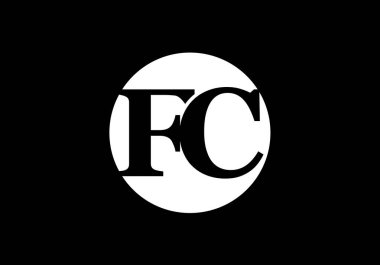 F C. FC İlk Harf Logo tasarım vektör şablonu, Şirket İş Kimliği için Grafik Alfabe Sembolü