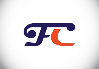 F C. FC İlk Harf Logo tasarım vektör şablonu, Şirket İş Kimliği için Grafik Alfabe Sembolü