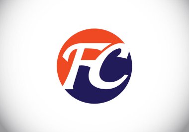 F C. FC İlk Harf Logo tasarım vektör şablonu, Şirket İş Kimliği için Grafik Alfabe Sembolü