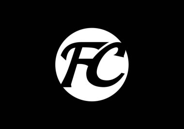 F C. FC İlk Harf Logo tasarım vektör şablonu, Şirket İş Kimliği için Grafik Alfabe Sembolü