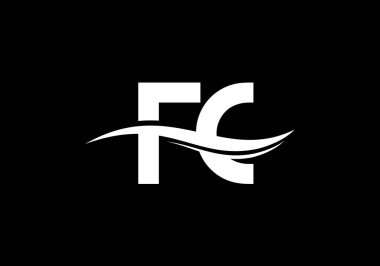 F C. FC İlk Harf Logo tasarım vektör şablonu, Şirket İş Kimliği için Grafik Alfabe Sembolü