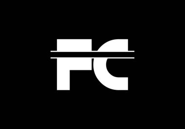 F C. FC İlk Harf Logo tasarım vektör şablonu, Şirket İş Kimliği için Grafik Alfabe Sembolü