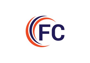 F C. FC İlk Harf Logo tasarım vektör şablonu, Şirket İş Kimliği için Grafik Alfabe Sembolü