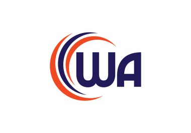 W A, WA İlk Harf Logo tasarım vektör şablonu, Şirket İş Kimliği Grafik Alfabesi Sembolü