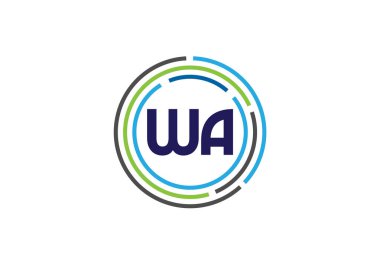 W A, WA İlk Harf Logo tasarım vektör şablonu, Şirket İş Kimliği Grafik Alfabesi Sembolü