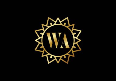 W A, WA İlk Harf Logo tasarım vektör şablonu, Şirket İş Kimliği Grafik Alfabesi Sembolü