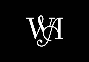 W A, WA İlk Harf Logo tasarım vektör şablonu, Şirket İş Kimliği Grafik Alfabesi Sembolü