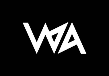 W A, WA İlk Harf Logo tasarım vektör şablonu, Şirket İş Kimliği Grafik Alfabesi Sembolü