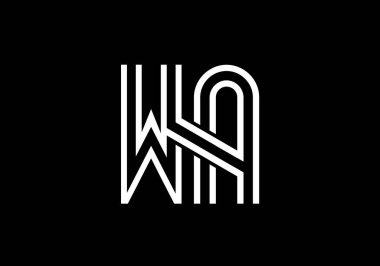 W A, WA İlk Harf Logo tasarım vektör şablonu, Şirket İş Kimliği Grafik Alfabesi Sembolü