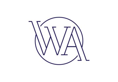 W A, WA İlk Harf Logo tasarım vektör şablonu, Şirket İş Kimliği Grafik Alfabesi Sembolü