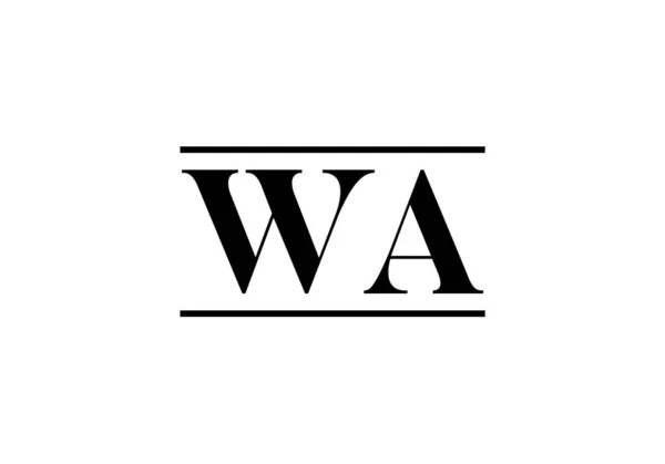 Wa初始字母标志设计向量模板 公司业务身份的图形字母符号 — 图库矢量图片