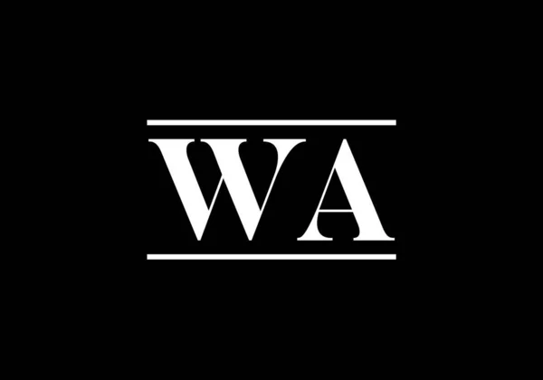 Wa初始字母标志设计向量模板 公司业务身份的图形字母符号 — 图库矢量图片
