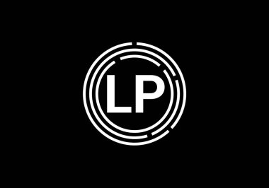 L P Başlangıç Harfi Logo tasarım vektör şablonu, Şirket İş Kimliği için Grafik Alfabe Sembolü