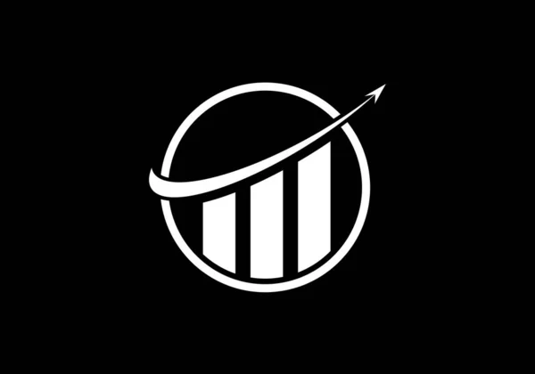 財務会計ロゴ 黒の背景のベクトルイラスト — ストックベクタ