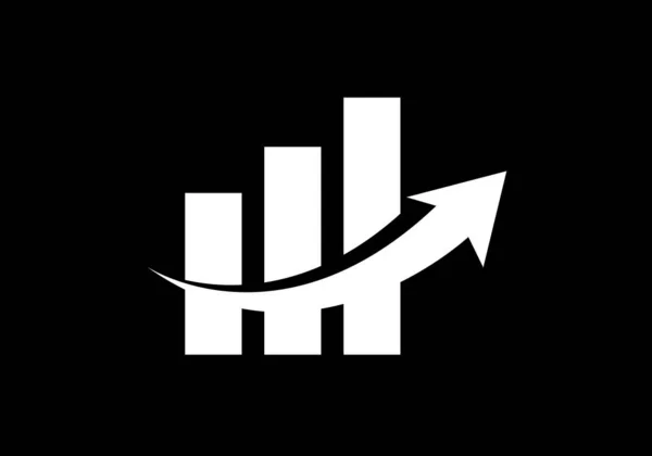 財務会計ロゴ 黒の背景のベクトルイラスト — ストックベクタ
