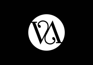 V A İlk Harf Logo tasarım vektör şablonu, Şirket İş Kimliği için Grafik Alfabe Sembolü