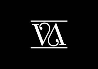 V A İlk Harf Logo tasarım vektör şablonu, Şirket İş Kimliği için Grafik Alfabe Sembolü