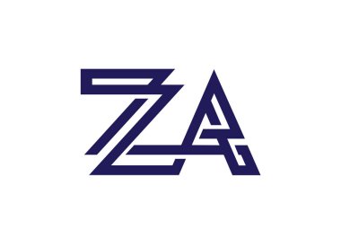 Z A İlk Harf Logosu tasarım vektör şablonu, Şirket İş Kimliği Grafik Alfabesi Sembolü