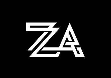 Z A İlk Harf Logosu tasarım vektör şablonu, Şirket İş Kimliği Grafik Alfabesi Sembolü