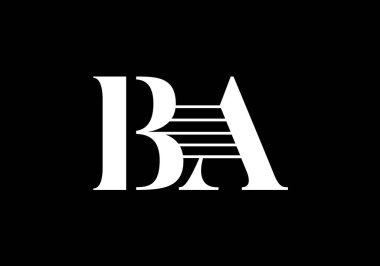 B A İlk Harf Logo tasarım vektör şablonu, Şirket İş Kimliği için Grafik Alfabe Sembolü