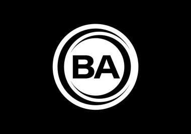 B A İlk Harf Logo tasarım vektör şablonu, Şirket İş Kimliği için Grafik Alfabe Sembolü
