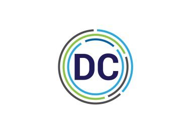 D C İlk Harf Logo tasarım vektör şablonu, Şirket İş Kimliği için Grafik Alfabe Sembolü