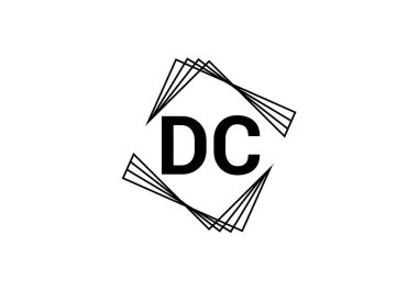 D C İlk Harf Logo tasarım vektör şablonu, Şirket İş Kimliği için Grafik Alfabe Sembolü
