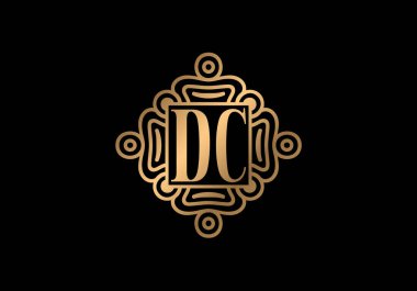 D C İlk Harf Logo tasarım vektör şablonu, Şirket İş Kimliği için Grafik Alfabe Sembolü