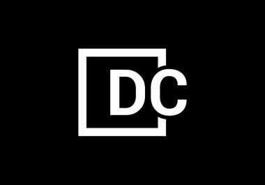 D C İlk Harf Logo tasarım vektör şablonu, Şirket İş Kimliği için Grafik Alfabe Sembolü
